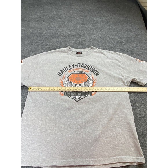 Vintage Harley‎ Davidson T Shirt Adult 2XLarge Gray Orange Appalachian PA Biker - Picture 8 of 11